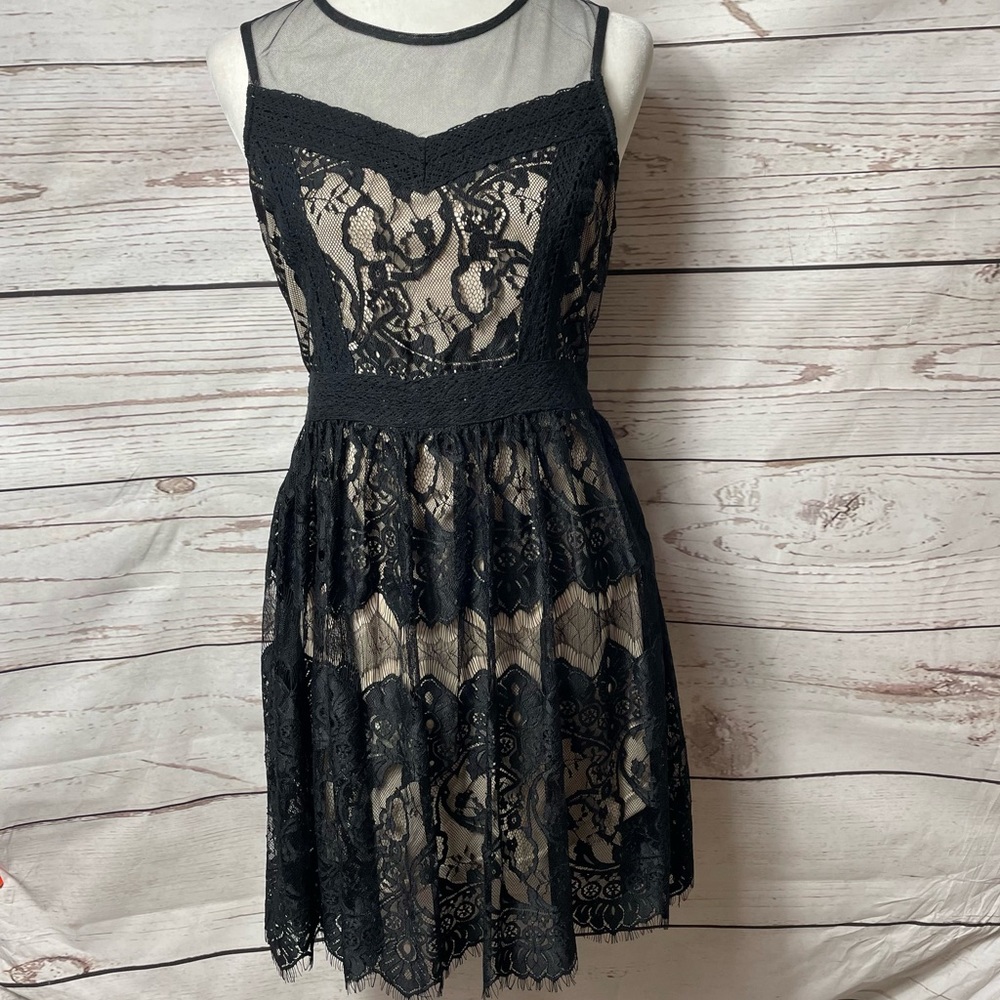 Filly Flair black and cream lace and mesh dress! Size M. NWOT!